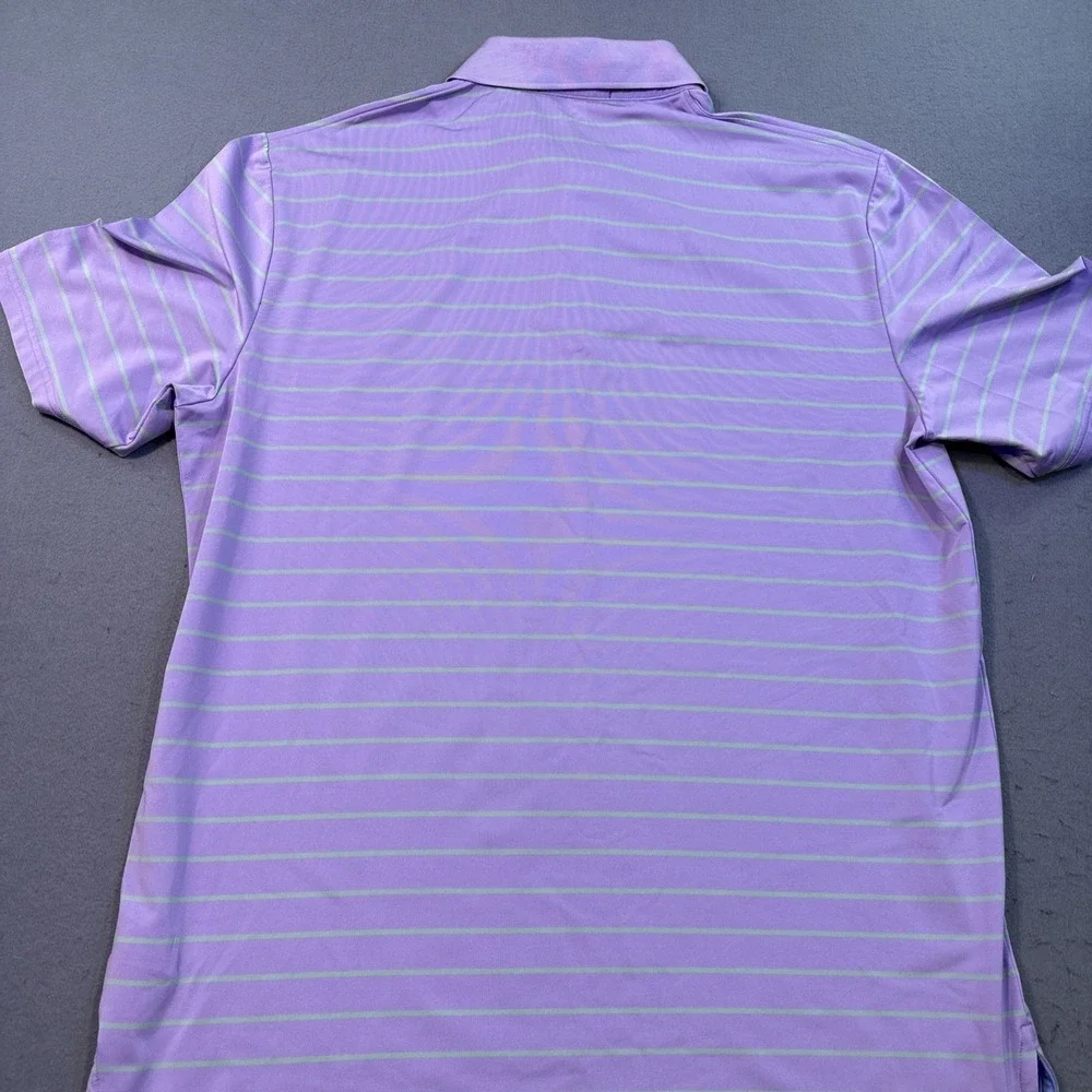 RLX Ralph Lauren Polo Golf Shirt MENS LARGE PERFORMANCE Lavender   Stripe